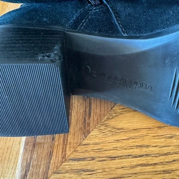 KOOLABURA By Ugg Kenz Black Suede Side Zip Tassel Booties Size 8.5 - Picture 7 of 9